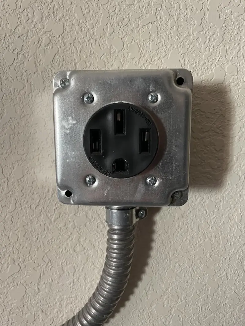 NEMA 14-50 outlet installed for Electrical Panel Upgrade in Livermore Falls
